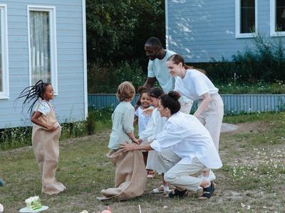 The sack race — always a favourite